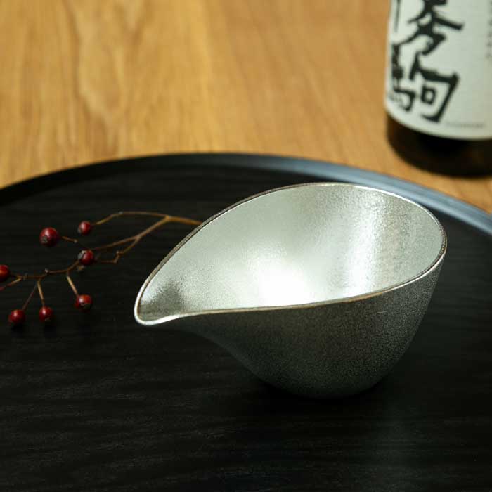 【和紙でラッピング済】 能作 片口 中 (1合) 1個 + ぐい呑み 90cc 錫 2ケ セット