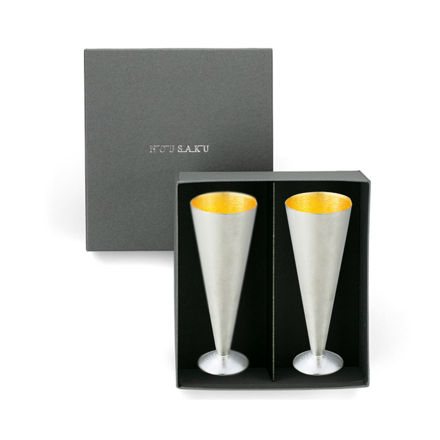 【和紙でラッピング済】 能作 シャンパングラス - 金箔 - S 2ケセット