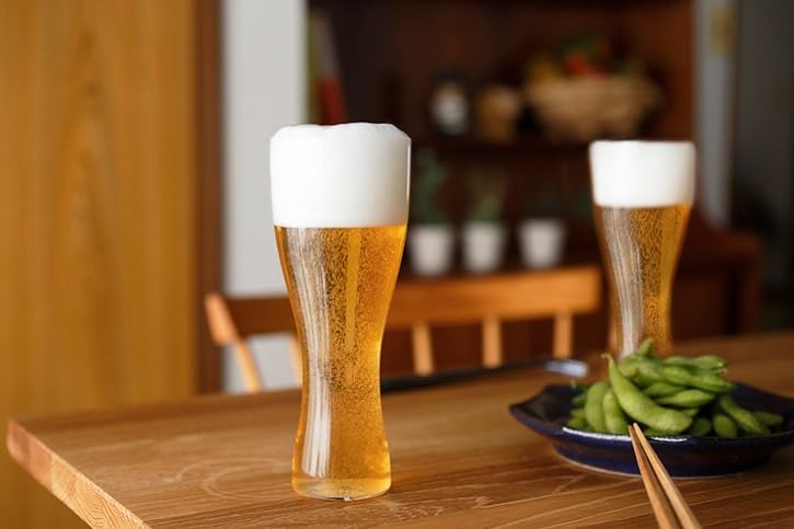 【松徳硝子】 うすはり 鼓 ビールグラス ( ピルスナー ) 木箱 2P