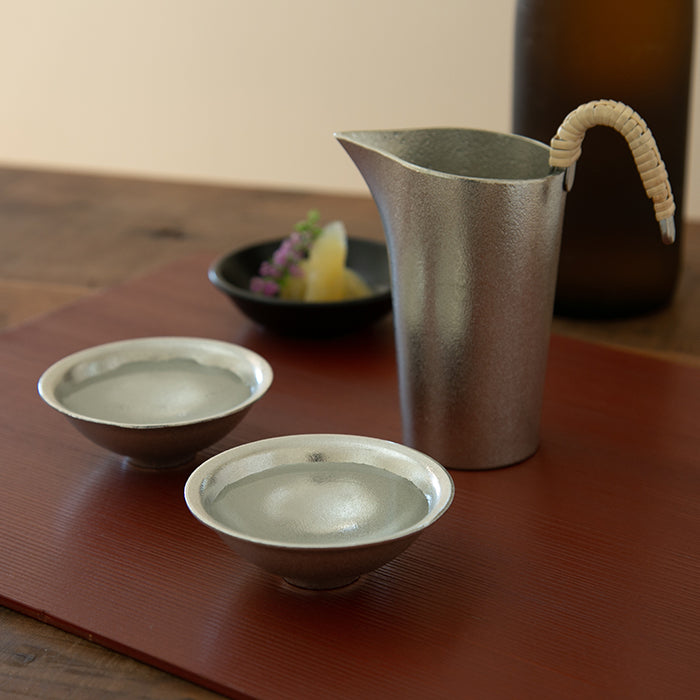 【和紙でラッピング済】 能作 ちろり - S ・ 平杯 2ケセット