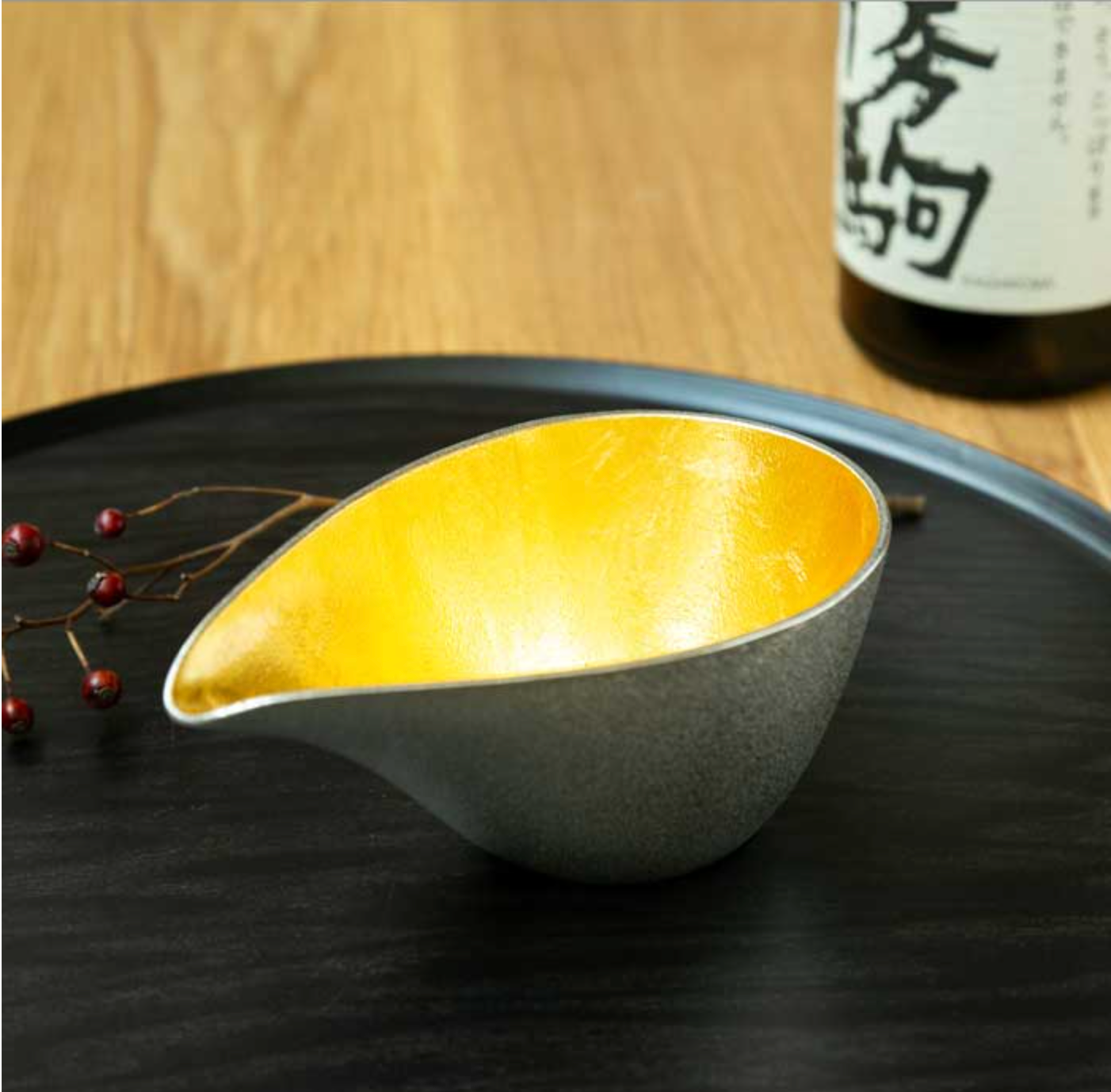 【和紙でラッピング済】 能作 片口 - 中 - 金箔