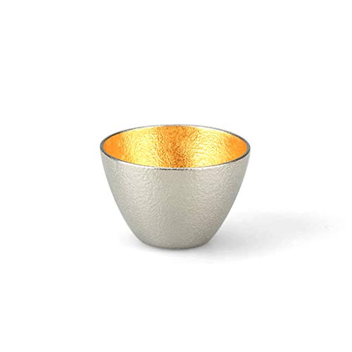 【和紙でラッピング済】 能作 片口 中 金箔 ぐい呑 金箔 2ヶセット