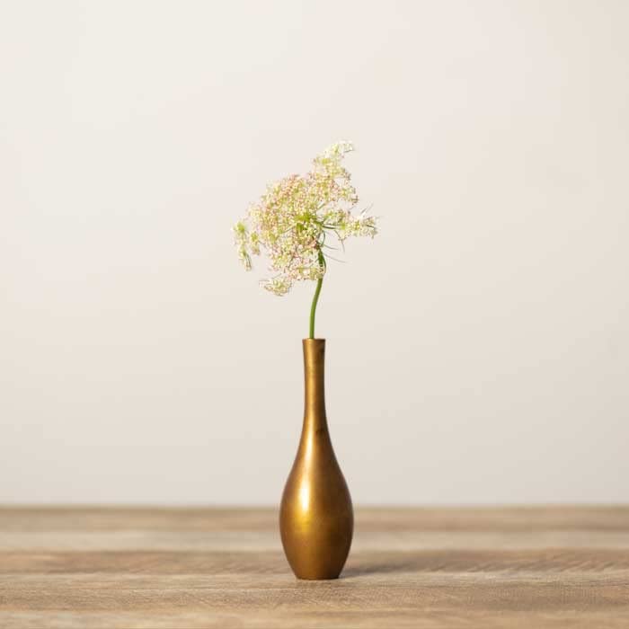 【和紙でラッピング済】 能作 花瓶 そろり - ミニ - 金茶