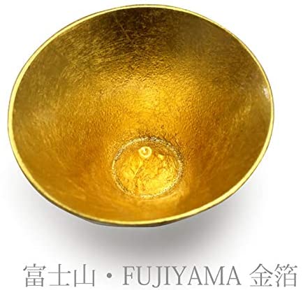 【和紙でラッピング済】 能作 ぐい呑 富士山 FUJIYAMA − 錫 ・ 金箔 桐箱入り