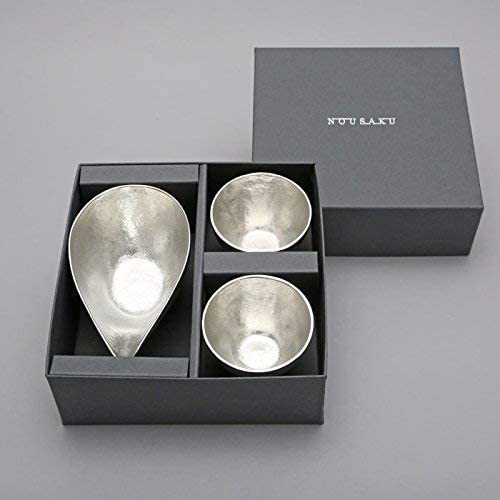 片口中  (1合 180cc) 1個 + ぐい呑み 錫 2ケ セット
