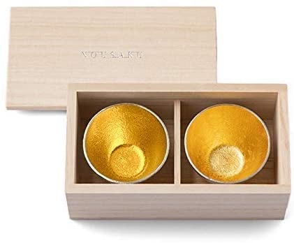 ぐい呑み 金 2個セット 桐箱入り