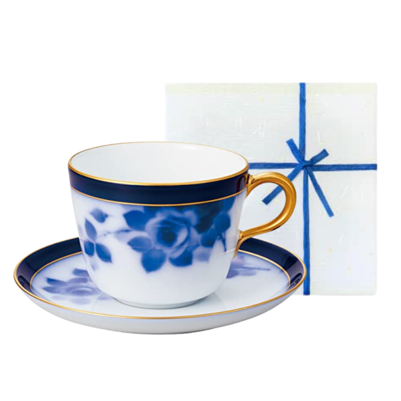 [Wrapped with Japanese paper] 100th Anniversary Blue Rose Morning Cup &amp; Saucer 26C/8011-R