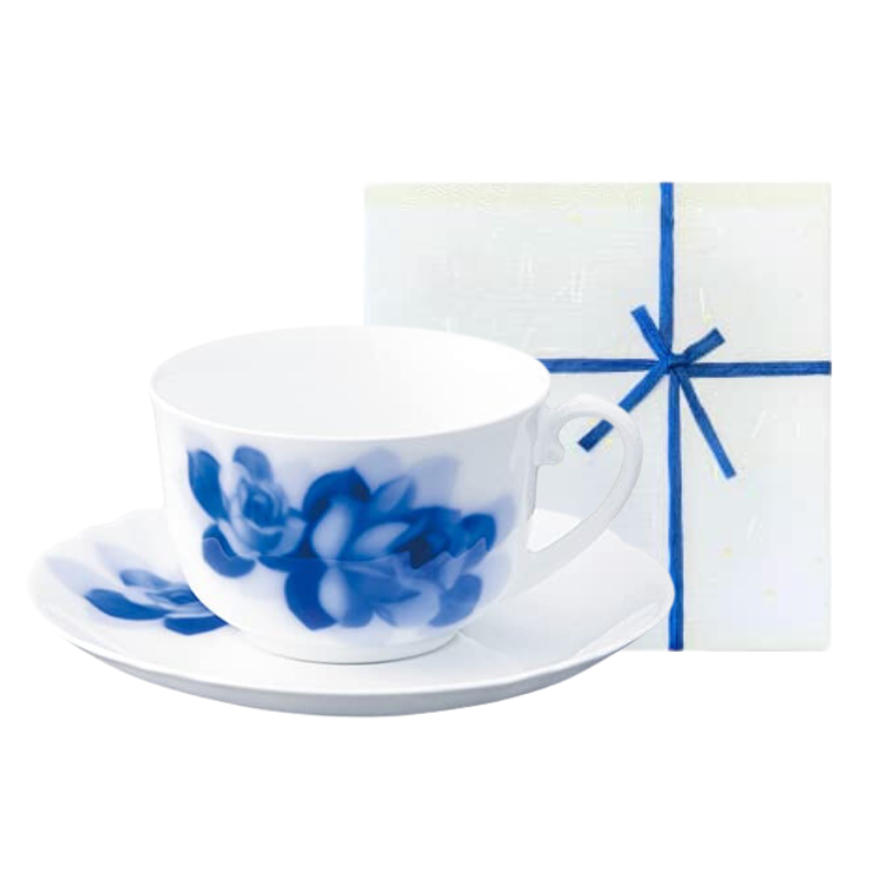 [Wrapped with Japanese paper] Blue Rose Janet Morning Cup &amp; Saucer 59C/8110