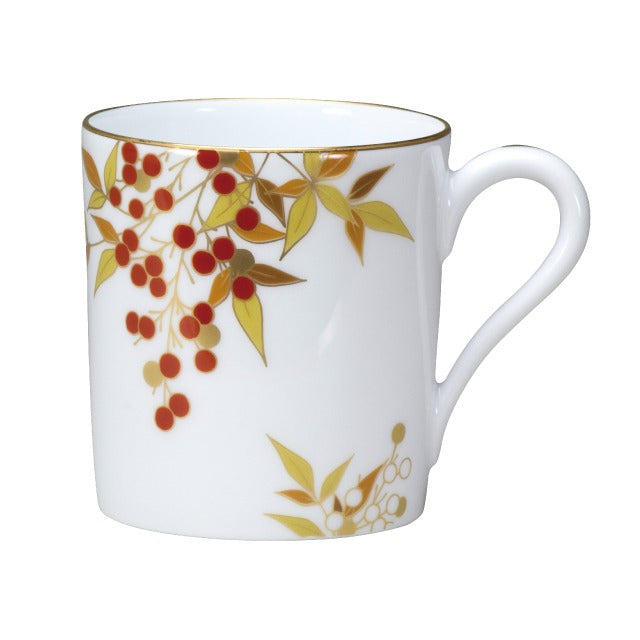 [Wrapping with Japanese paper] Red and white Nanten Mug