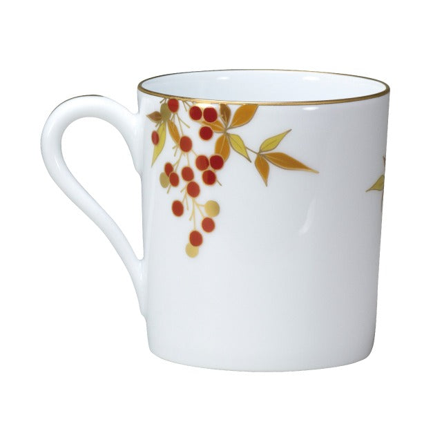 [Wrapping with Japanese paper] Red and white Nanten Mug