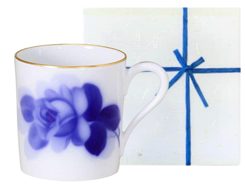 [Wrapping with Japanese paper] Blue Rose (8211) Mug