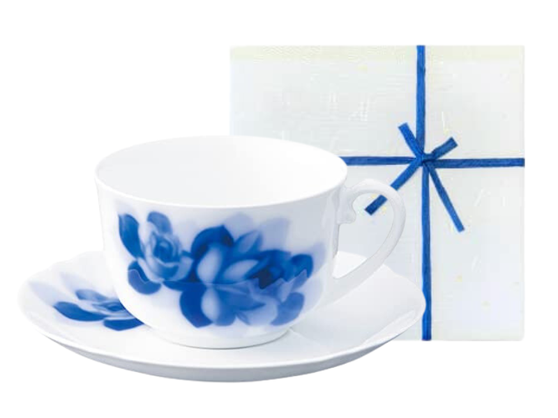 [Wrapped with Japanese paper] Blue Rose Janet Morning Cup &amp; Saucer 59C/8110