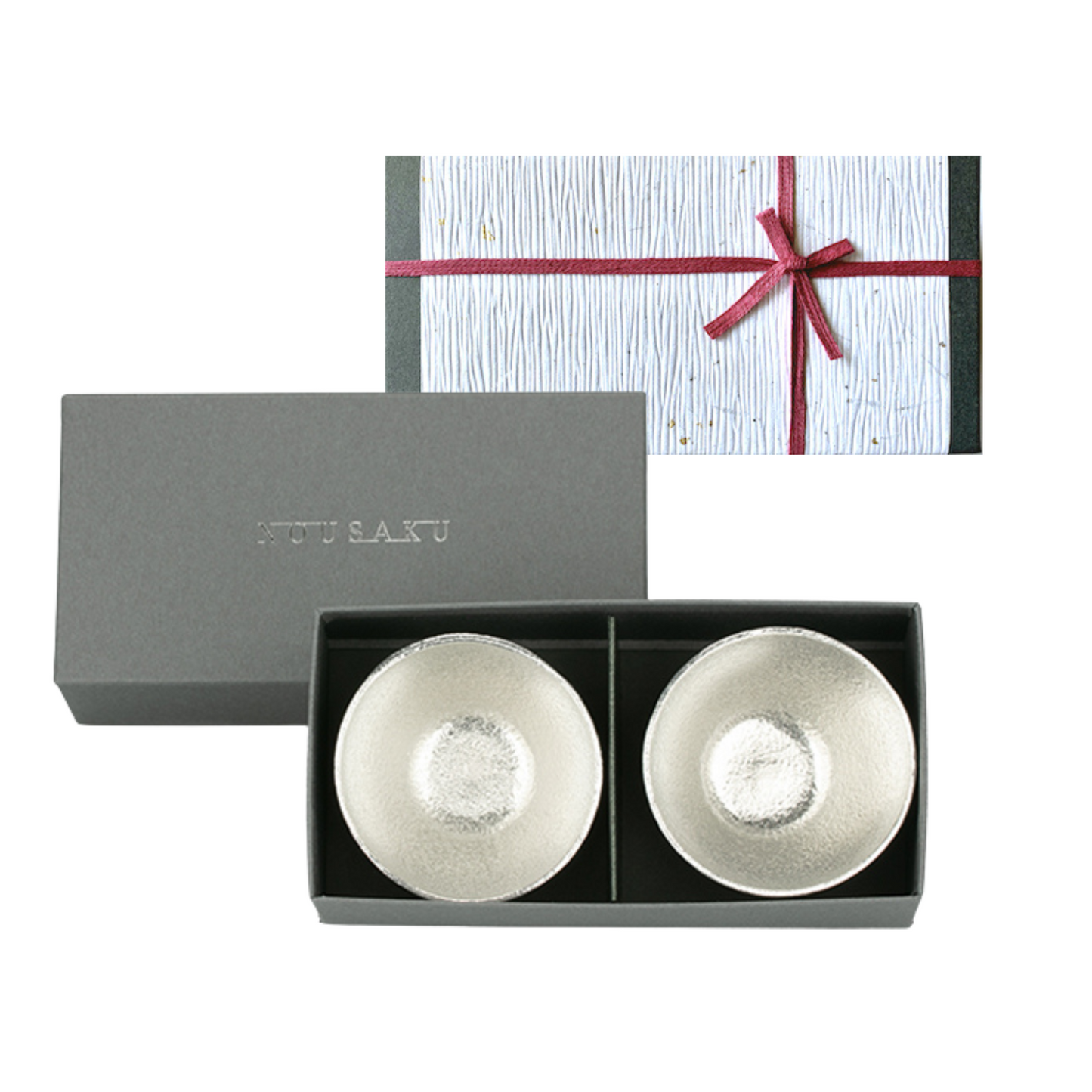 [Wrapping with Japanese paper] Sake cup tin set of 2