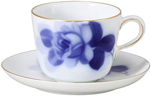[Wrapping with Japanese paper] Blue Rose (8211) Morning Cup &amp; Saucer Pair Set