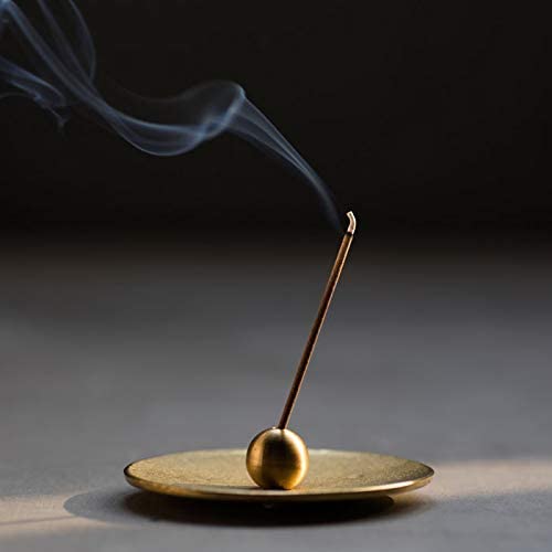 [Wrapping with Nousaku Japanese paper] Incense vessel set - round - brass