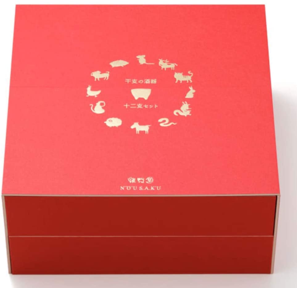 [Wrapped with Japanese paper] Chinese Zodiac Guinomi Gold Leaf Zodiac Set