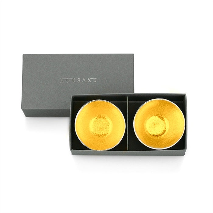 [Wrapped with Japanese paper] Set of 2 sake cups with gold leaf